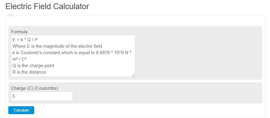 electric field calculator