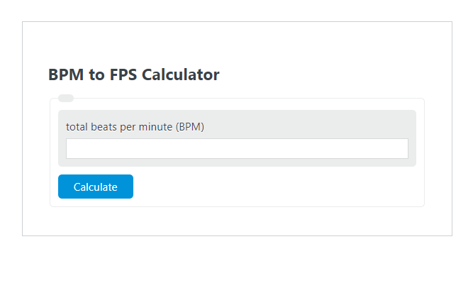 Hacia fuera Disciplinario Preparación BPM to FPS Calculator - Calculator Academy