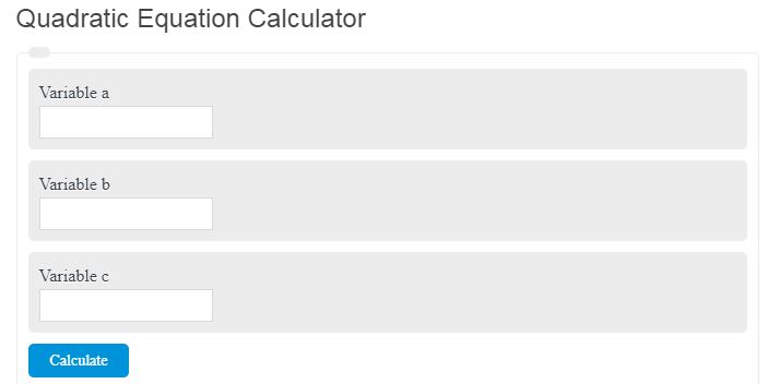 Quadratic Formula Calculator