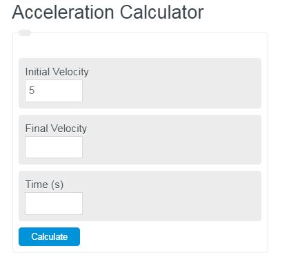 acceleration calculator
