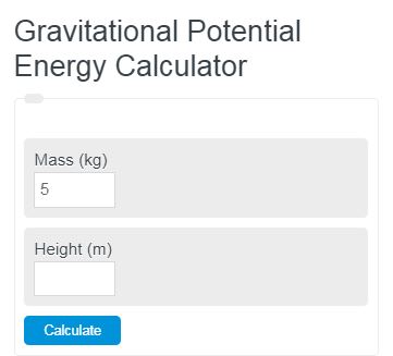 gravitational potential energy calculator