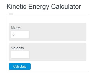 kinetic energy calculator