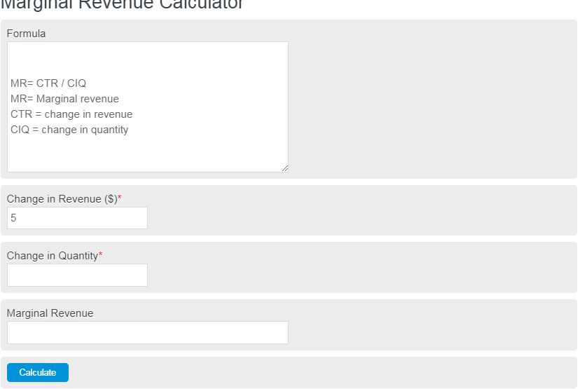 marginal revenue calculator
