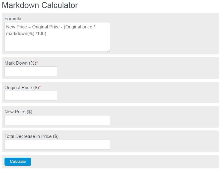 markdown calculator