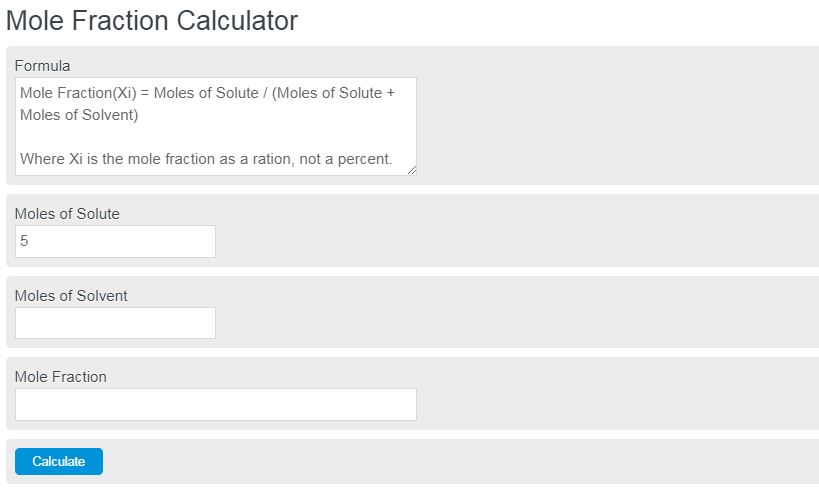 mole fraction calculator