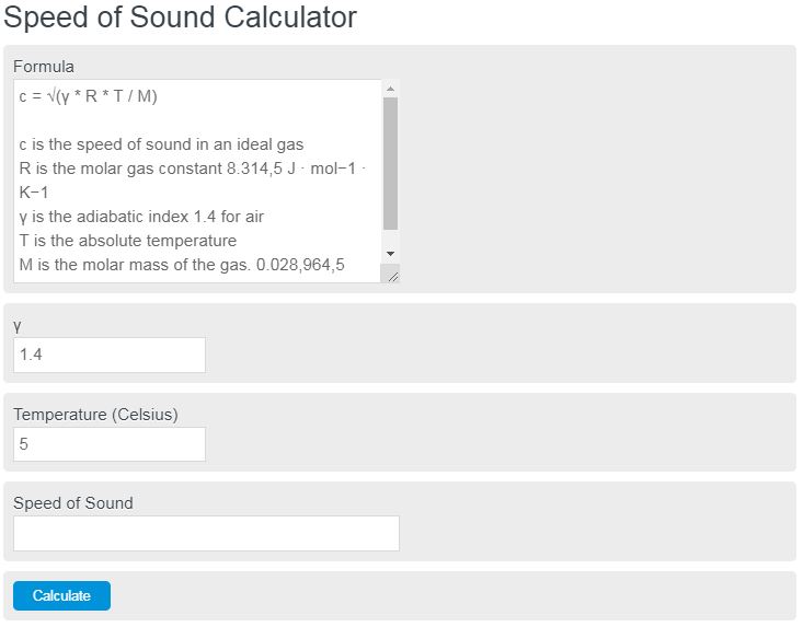 speed of sound calculator