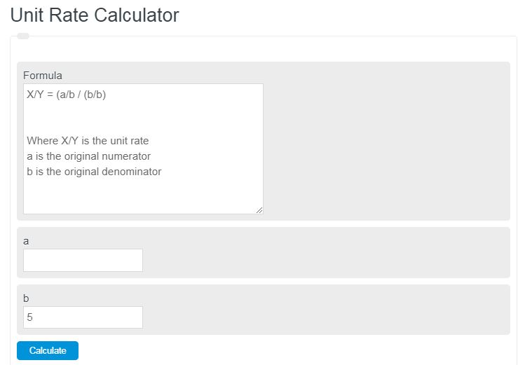 unit rate calculator