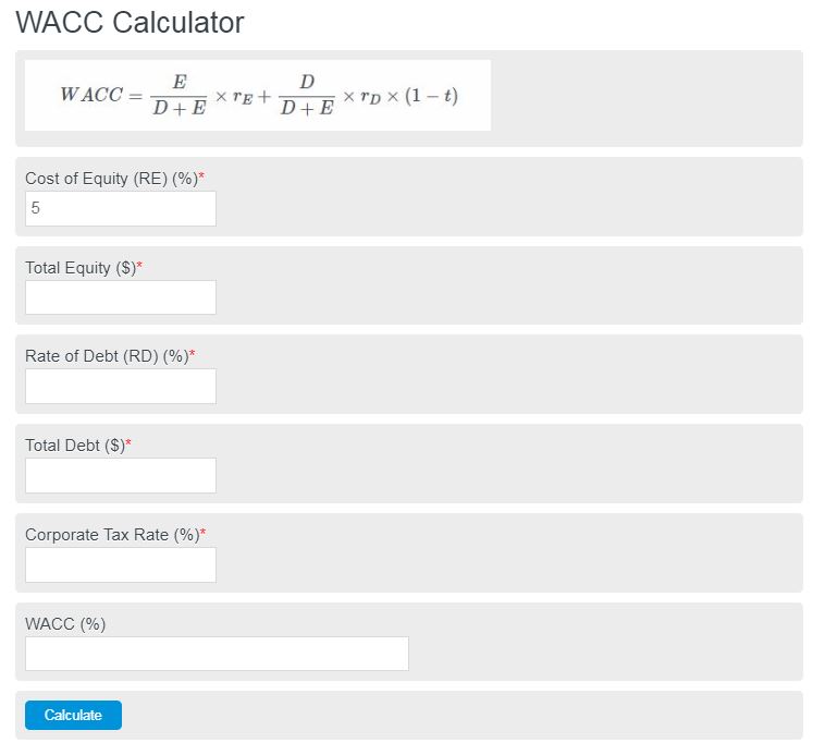 wacc calculator