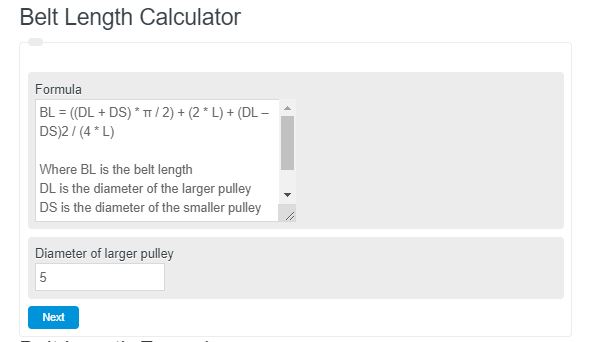 belt length calculator