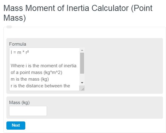 Mass Moment of Inertia Calculator 