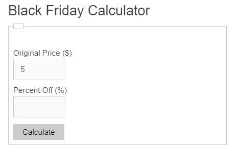 black friday calculator