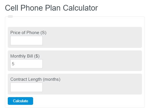 cell phone plan calculator