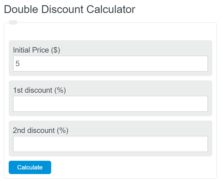 double discount calculator
