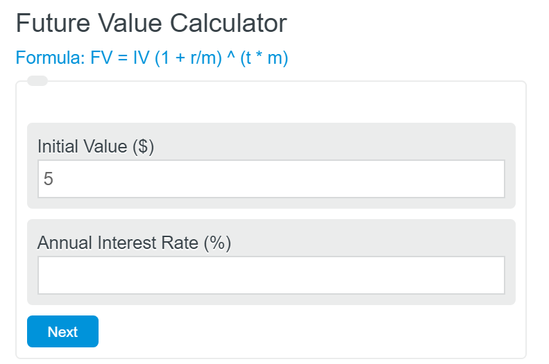 Future value calculator