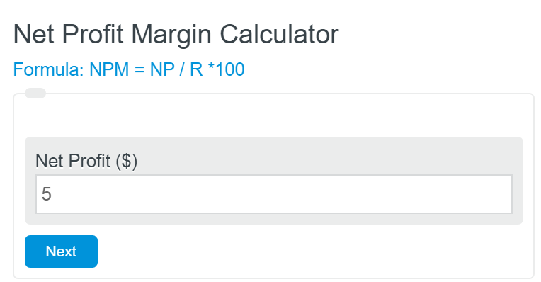 net profit margin calculator