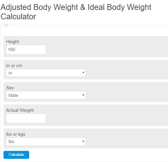 adjusted body weight calculator