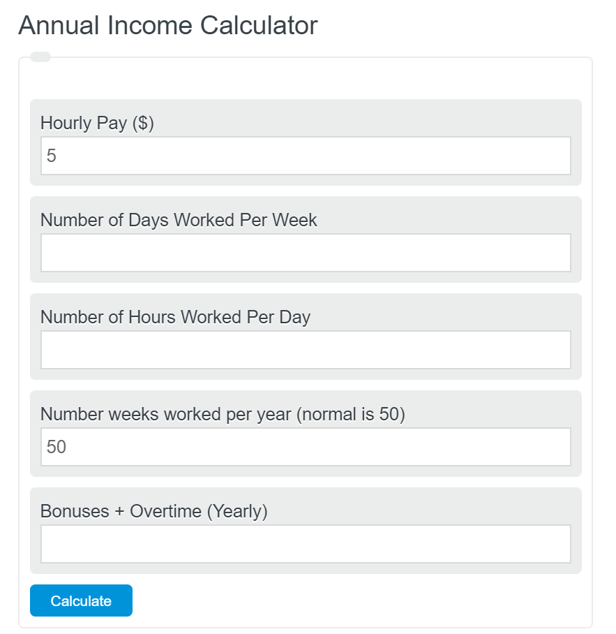 annual income calculator
