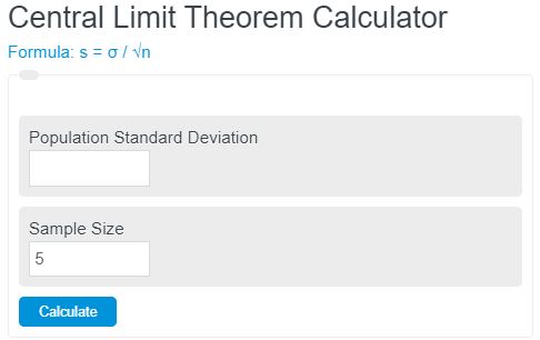 central limit theorem calculator