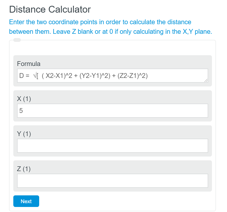 find the distance between two points calculator