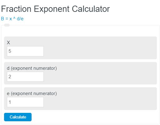 fraction exponent calculator