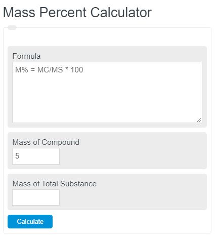 mass percent calculator
