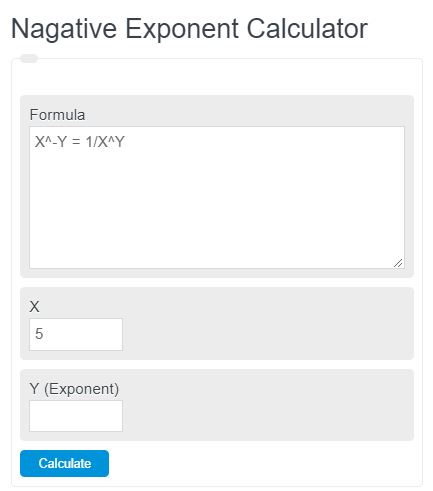 negative exponent calculator