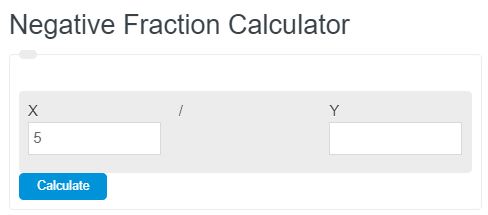 negative fraction calculator