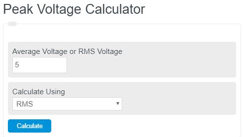peak voltage calculator
