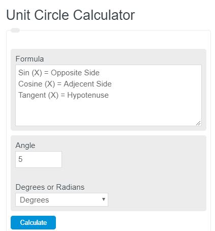 unit circle calculator