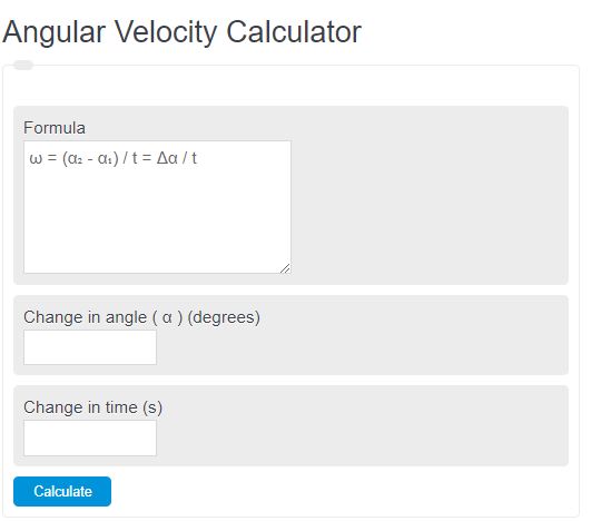 angular velocity calculator