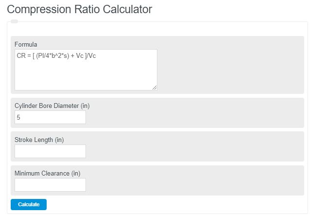 compression ratio calculator