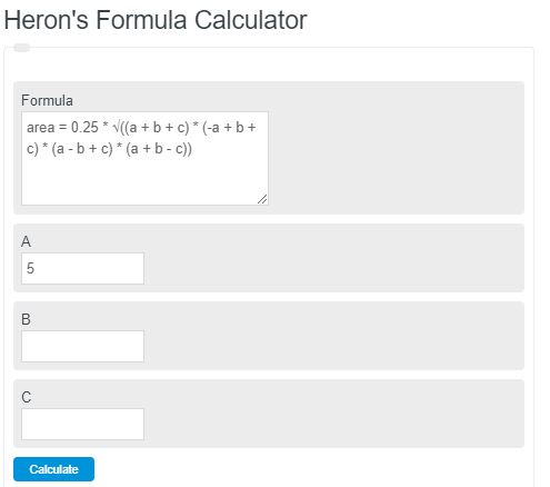 heron's formula calculator