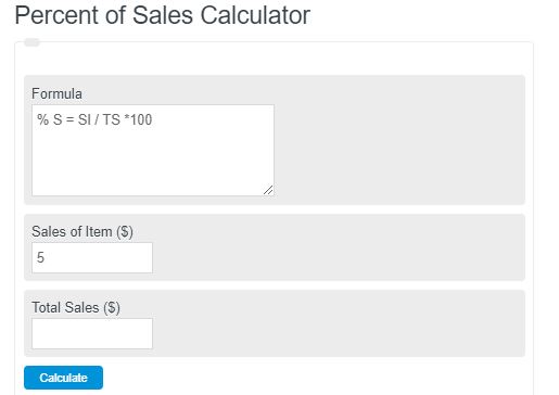 percent of sales calculator