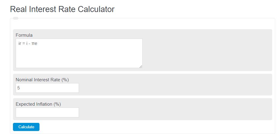 real interest rate calculator