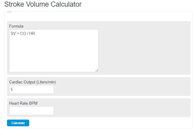 stroke volume calculator