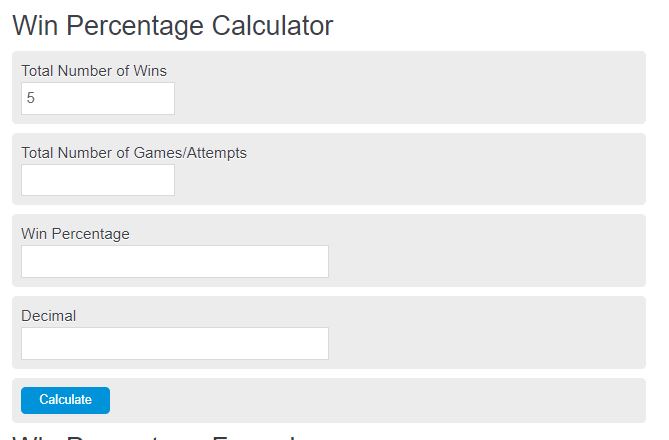 win percentage calculator