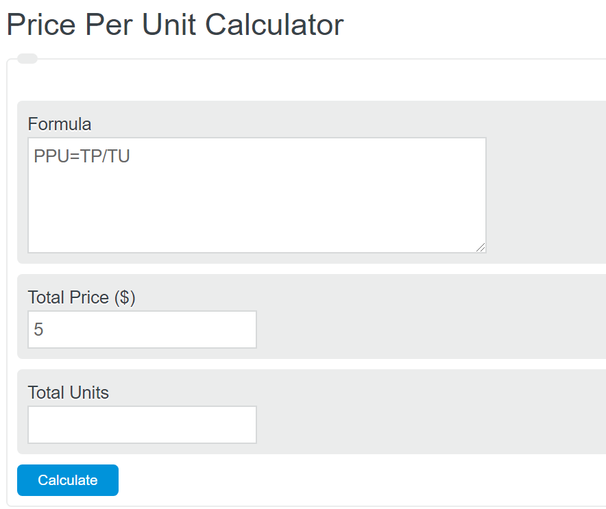 price per unit calculator