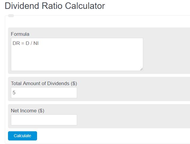 dividend ratio calculator