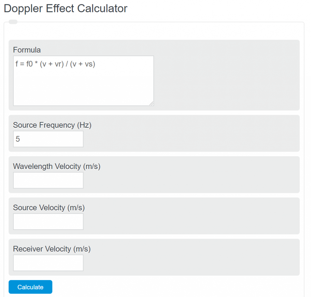 doppler effect calculator