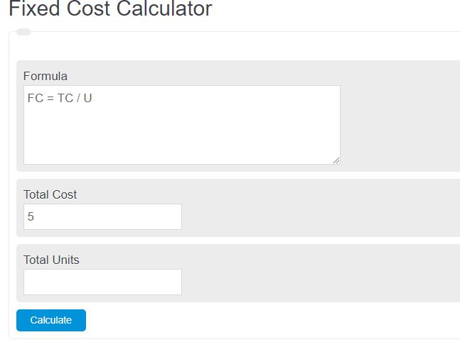 fixed cost calculator