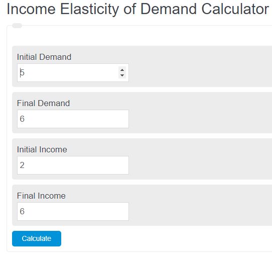 Income Elasticity of Demand Calculator