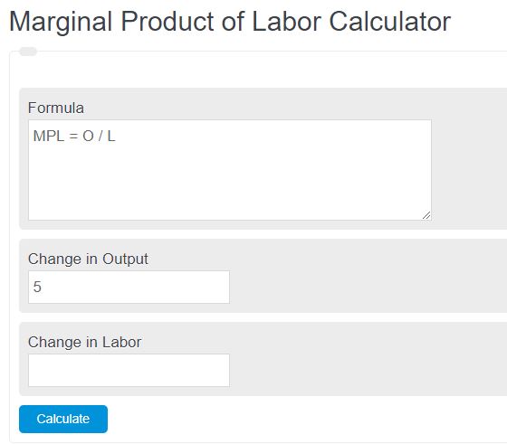 marginal product of labor