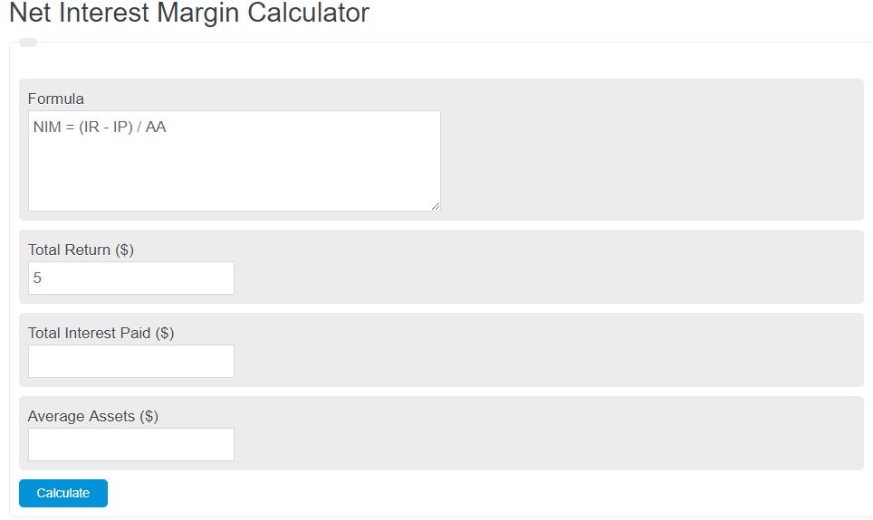 net interest margin calculator