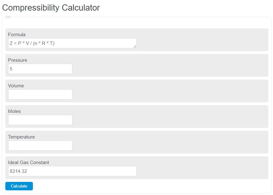 compressibility calculator