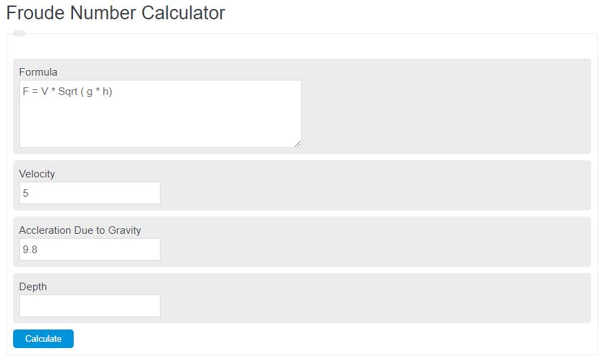 froude number calculator