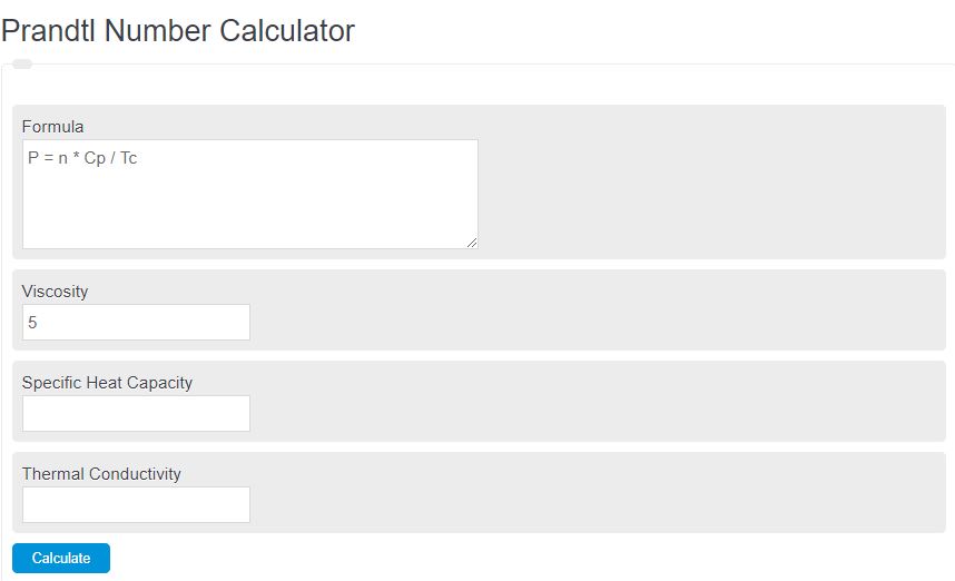 prandtl number calculator