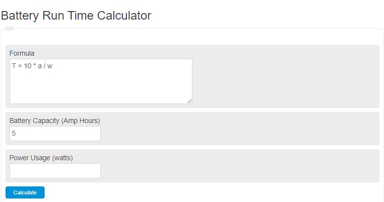 Battery Time Calculator Calculator Academy