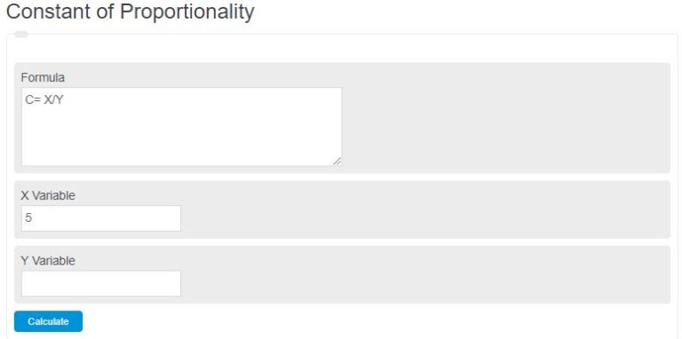 Constant of Proportionality Calculator - Calculator Academy