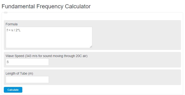 fundamental frequency calculator