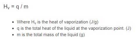 heat of vaporization formula